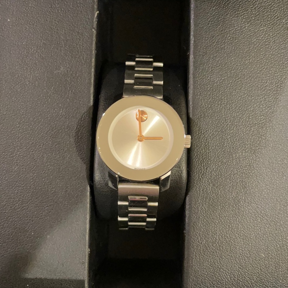 AUTHENTIC MOVADO SILVER DIAL WATCH